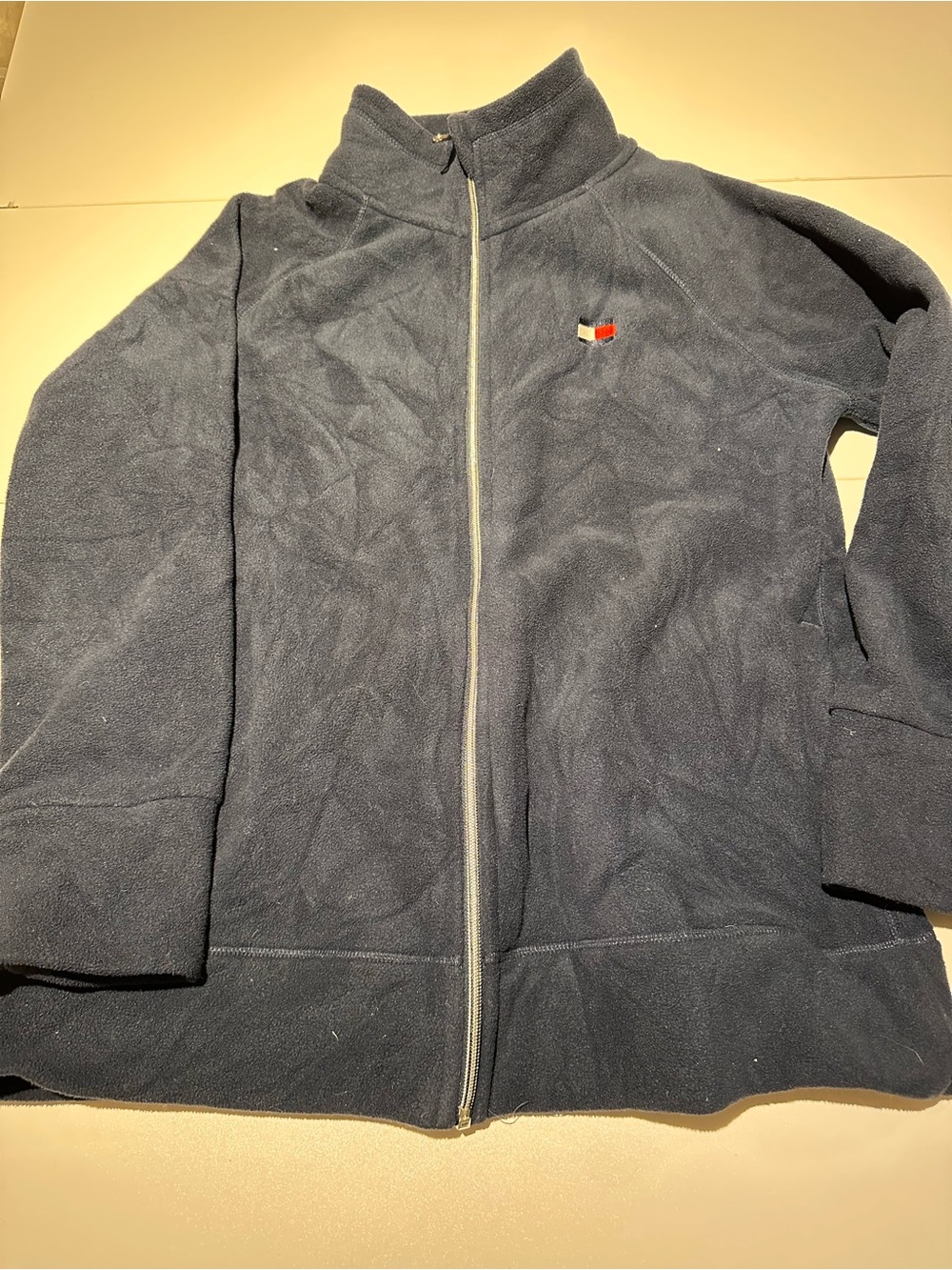 Tommy Hilfiger Navy Sport Fleece Pullover with Logo Tag